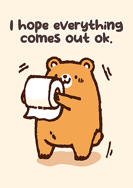 Cute Bear with Toilet Paper