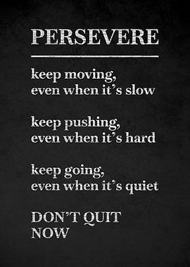 Persevere motivational text art v3