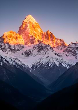 Golden Mountain Peak at Sunrise