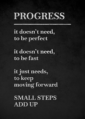 Progress Motivational Text Art v6