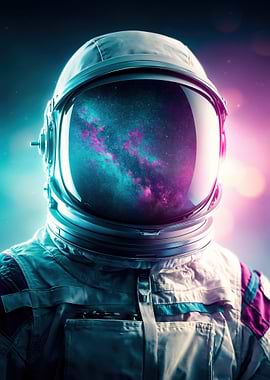 Astronaut Reflecting the Cosmos