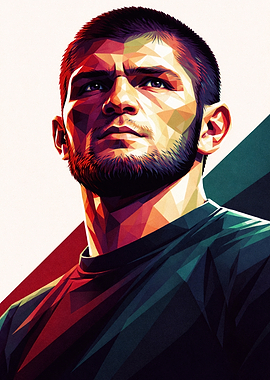 Khabib Nurmagomedov Geometric Portrait