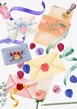 Watercolor Letters and Roses