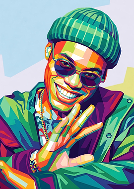 Colorful WPAP Portrait of a Man