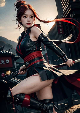 Samurai Woman with Sword