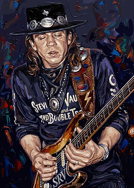 Stevie Ray Vaughan Playing Guitar