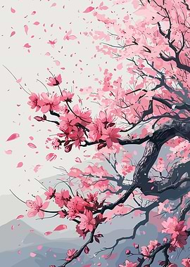 Cherry Blossoms Falling