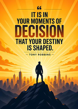 Inspirational Quote with Cityscape