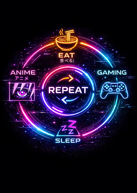 Anime Gaming Repeat Cycle
