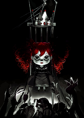 Creepy Doll with Crown and Reaching Hands