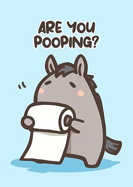 Cute Horse with Toilet Paper