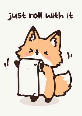 Cute Fox with Toilet Paper