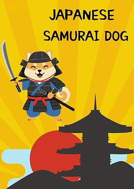 Japanese Samurai Shiba Inu Kawaii Art