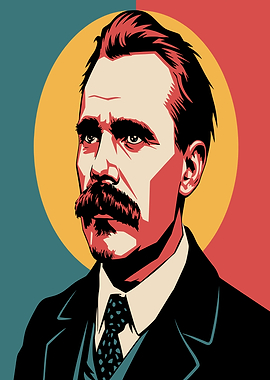 Pop Art Portrait of Friedrich Nietzsche