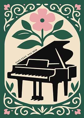 Jazz Fest NYC 1950 Piano Poster