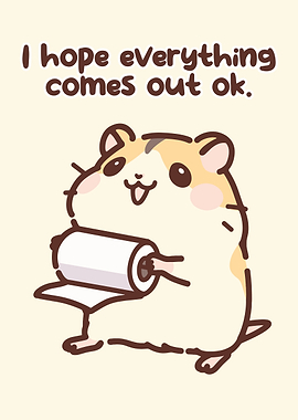 Cute Hamster with Toilet Paper