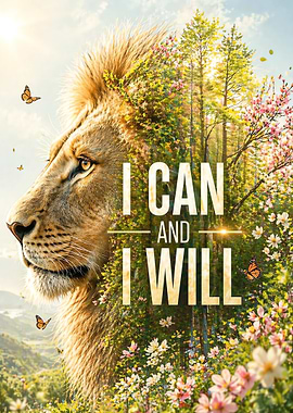 Lion with 'I Can and I Will' text