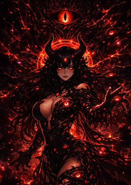 Demonic Woman with Many Eyes