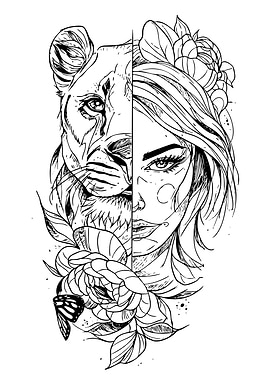 Lion and Woman Hybrid