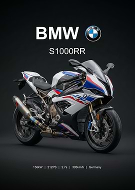 BMW S1000RR Motorcycle poster