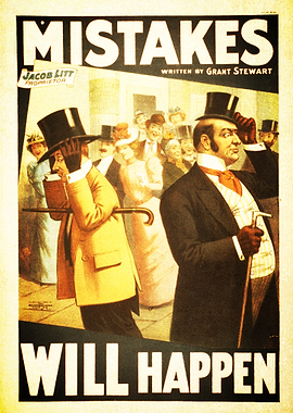 Vintage Comic Book Poster: Mistakes Will Happen