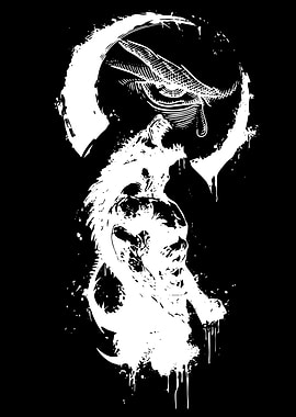 Tribal Wolf and Eye Illustration