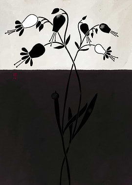 Black and White Floral Illustration 118