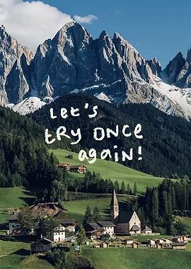 Inspirational Mountain Landscape with Text