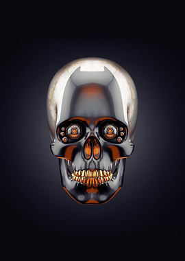 Cyberpunk Robotic Skull