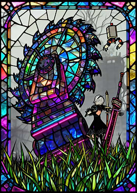 Nier Automata Stained Glass Art