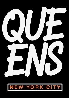 Queens New York City Text Art