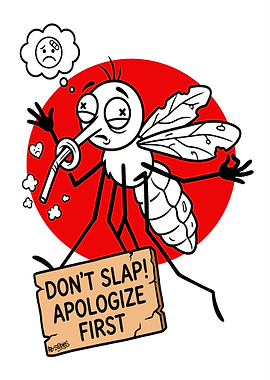 Funny Mosquito with Apology Sign