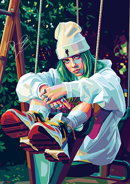 Billie Eilish on a Swing