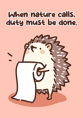 Hedgehog with Toilet Paper
