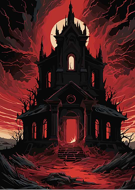 Haunted Mansion Under a Blood Moon