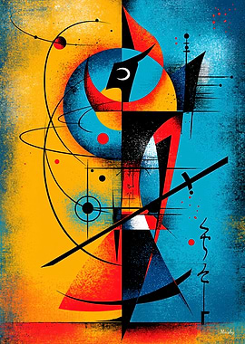 Samurai Abstract Metal Poster