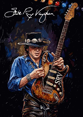 Stevie Ray Vaughan with Guitar
