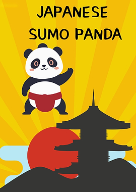 Japanese Sumo Panda Kawaii Art