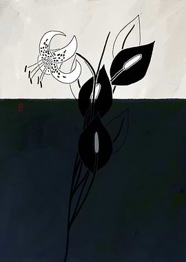 Minimalist Floral with Japanese Seal 931