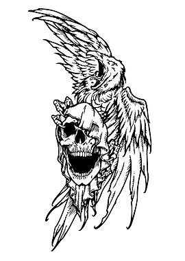 Winged Skull Tattoo Design
