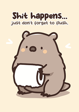 Cute Wombat with Toilet Paper