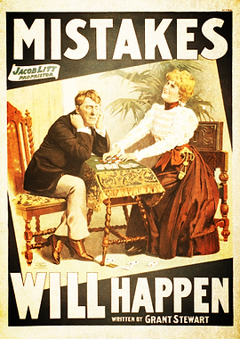 Mistakes Will Happen Comic Book Vintage Poster