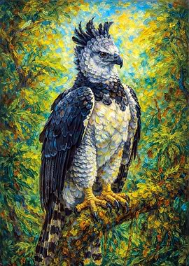 Harpy Eagle Perched on a Branch