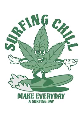 Surfing Chill Weed Leaf