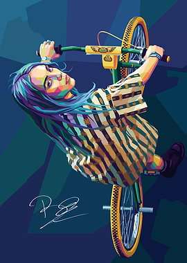 Billie Eilish on a BMX Bike