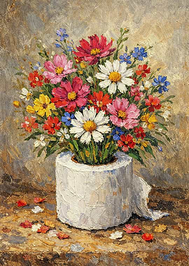 Vintage Rustic Floral Toilet Paper Roll