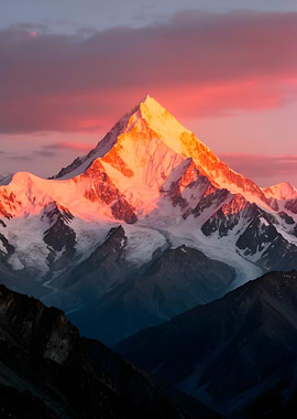 Majestic Mountain Peak at Sunset