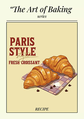 Retro Paris Style Fresh Croissant