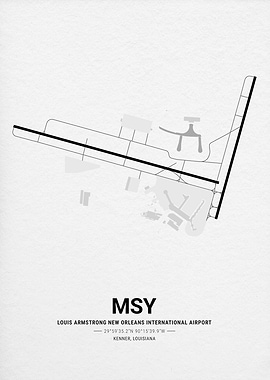 Louis Armstrong New Orleans International Airport Map