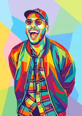 Colorful Pop Art Portrait of a Man